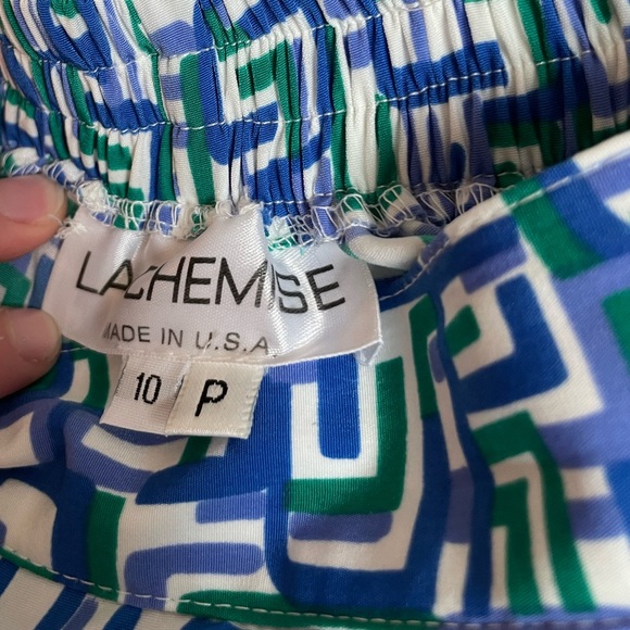 Unique Abstract Vintage La Chemise Midi Skirt with Pockets - Picture 3 of 3